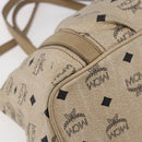 MCM Vicetos Logogram Tote Bag PVC Leather 2way Beige Gold Auth BA8048-15