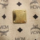 MCM Vicetos Logogram Tote Bag PVC Leather 2way Beige Gold Auth BA8048-16