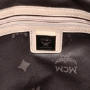 MCM Vicetos Logogram Tote Bag PVC Leather 2way Beige Gold Auth BA8048-18