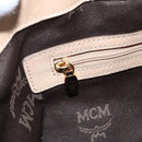MCM Vicetos Logogram Tote Bag PVC Leather 2way Beige Gold Auth BA8048-19