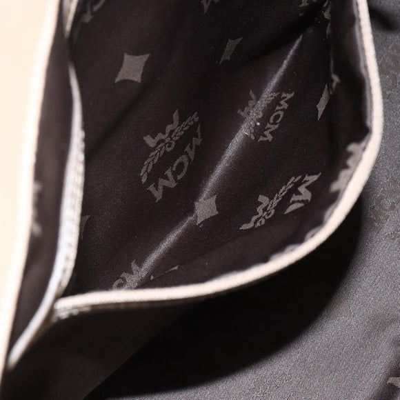 MCM Vicetos Logogram Tote Bag PVC Leather 2way Beige Gold Auth BA8048