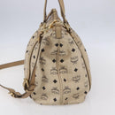MCM Vicetos Logogram Tote Bag PVC Leather 2way Beige Gold Auth BA8048-5