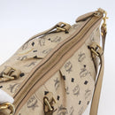 MCM Vicetos Logogram Tote Bag PVC Leather 2way Beige Gold Auth BA8048-6