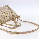 MCM Vicetos Logogram Tote Bag PVC Leather 2way Beige Gold Auth BA8048-9