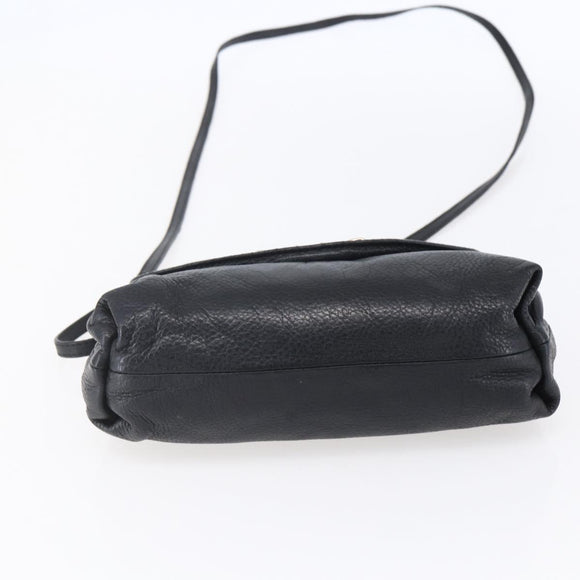 Chloe Lily Hand Bag Leather 2way Black Silver Auth BA8050