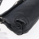 Chloe Lily Hand Bag Leather 2way Black Silver Auth BA8050-16