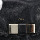 Chloe Lily Hand Bag Leather 2way Black Silver Auth BA8050-19