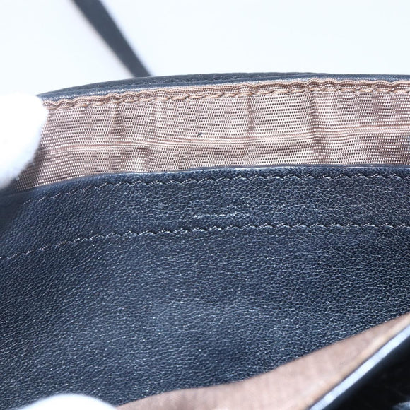 Chloe Lily Hand Bag Leather 2way Black Silver Auth BA8050