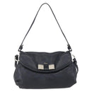 Chloe Lily Hand Bag Leather 2way Black Silver Auth BA8050-13