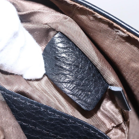 Chloe Lily Hand Bag Leather 2way Black Silver Auth BA8050