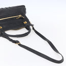 Chloe Etel Hand Bag Leather 2way Black Gold Auth BA8052-10