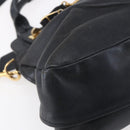 Chloe Etel Hand Bag Leather 2way Black Gold Auth BA8052-14