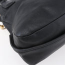 Chloe Etel Hand Bag Leather 2way Black Gold Auth BA8052-16