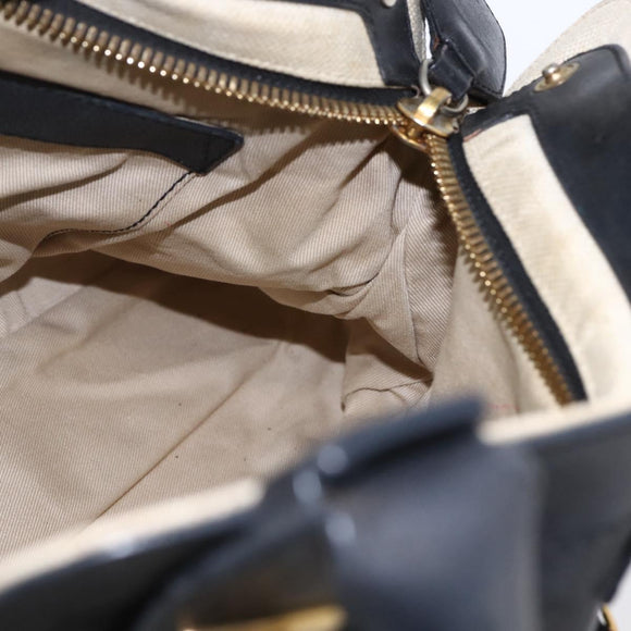 Chloe Etel Hand Bag Leather 2way Black Gold Auth BA8052
