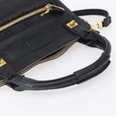 Chloe Etel Hand Bag Leather 2way Black Gold Auth BA8052-8