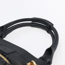 Chloe Etel Hand Bag Leather 2way Black Gold Auth BA8052-9