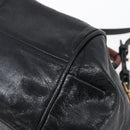 Chloe Etel Hand Bag Leather 2way Black Gold Auth BA8053-12