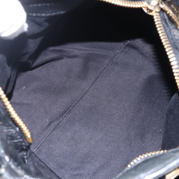 Chloe Etel Hand Bag Leather 2way Black Gold Auth BA8053