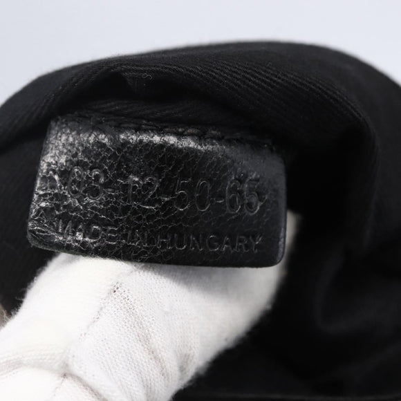 Chloe Etel Hand Bag Leather 2way Black Gold Auth BA8053