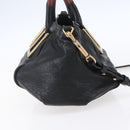 Chloe Etel Hand Bag Leather 2way Black Gold Auth BA8053-4