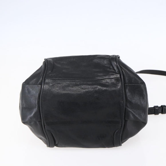 Chloe Etel Hand Bag Leather 2way Black Gold Auth BA8054