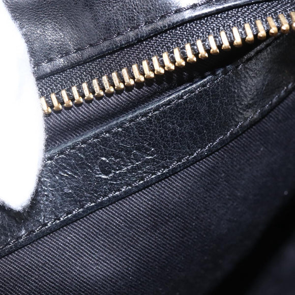 Chloe Etel Hand Bag Leather 2way Black Gold Auth BA8054