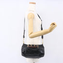 Chloe Etel Hand Bag Leather 2way Black Gold Auth BA8054-23