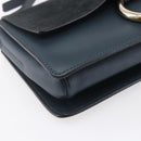 Chloe Fay Shoulder Bag Suede Leather Blue Gold Auth BA8055-14