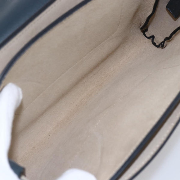 Chloe Fay Shoulder Bag Suede Leather Blue Gold Auth BA8055