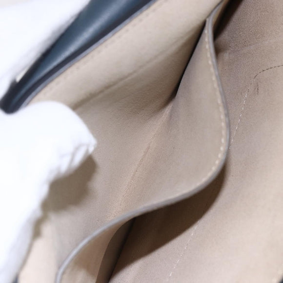 Chloe Fay Shoulder Bag Suede Leather Blue Gold Auth BA8055