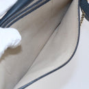 Chloe Fay Shoulder Bag Suede Leather Blue Gold Auth BA8055-21