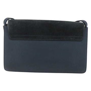 Chloe Fay Shoulder Bag Suede Leather Blue Gold Auth BA8055 - 0