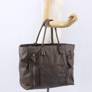 Chloe Eclipse Tote Bag Leather Beige Brown Auth BA8056-23