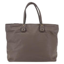 Chloe Eclipse Tote Bag Leather Beige Brown Auth BA8056-3