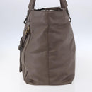 Chloe Eclipse Tote Bag Leather Beige Brown Auth BA8056-5