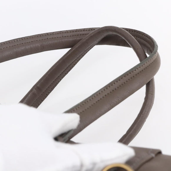 Chloe Eclipse Tote Bag Leather Beige Brown Auth BA8056