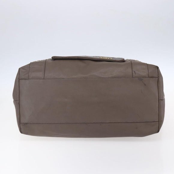 Chloe Eclipse Tote Bag Leather Beige Brown Auth BA8056