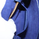 SAINT LAURENT Y Line Chain Satchel Small Bag Leather Blue Gold Auth BA8058-22