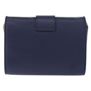 SAINT LAURENT Y Line Chain Satchel Small Bag Leather Blue Gold Auth BA8058-3