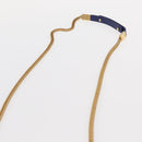 SAINT LAURENT Y Line Chain Satchel Small Bag Leather Blue Gold Auth BA8058-14