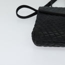 BALLY Quilted Shoulder Bag Leather Black Gold Auth BA806-14