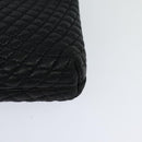 BALLY Quilted Shoulder Bag Leather Black Gold Auth BA806-16