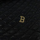 BALLY Quilted Shoulder Bag Leather Black Gold Auth BA806-17