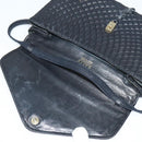 BALLY Quilted Shoulder Bag Leather Black Gold Auth BA806-10