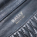 BALLY Quilted Shoulder Bag Leather Black Gold Auth BA806-18