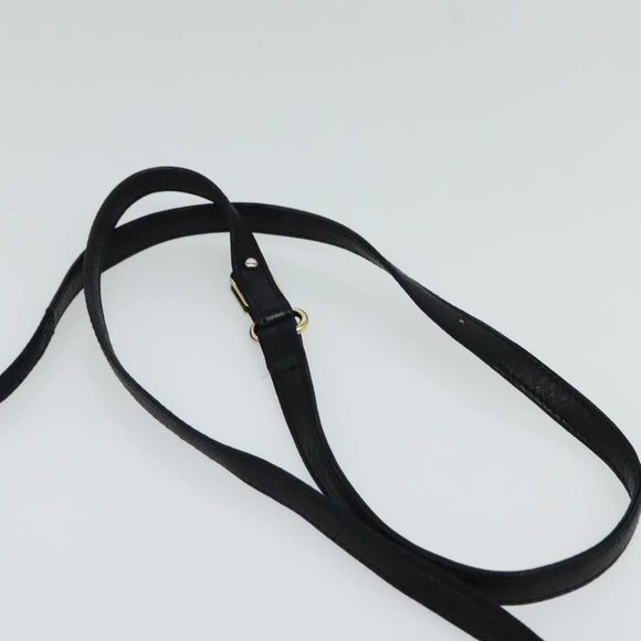 BALLY Quilted Shoulder Bag Leather Black Gold Auth BA806