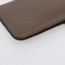 HERMES Dogon Duo GM Wallet Leather Gray Auth BA8060-16