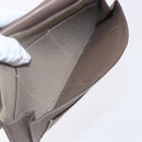 HERMES Dogon Duo GM Wallet Leather Gray Auth BA8060-11