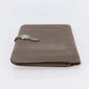 HERMES Dogon Duo GM Wallet Leather Gray Auth BA8060-4