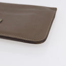 HERMES Dogon Duo GM Wallet Leather Gray Auth BA8060-7